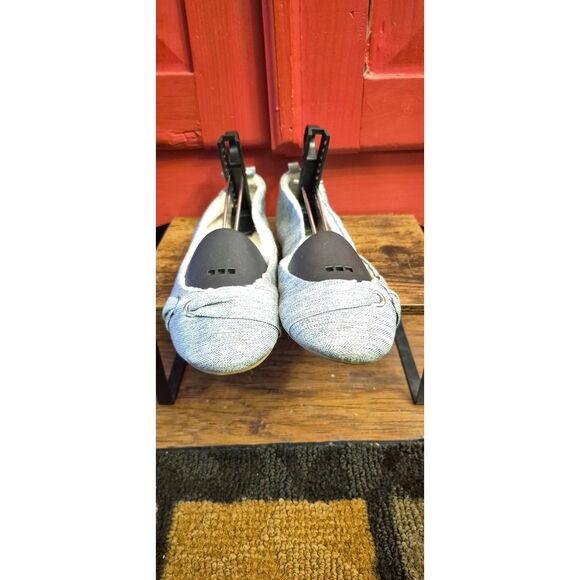 Y2K Roxy 9.5 Heather Gray Slip on Flats Shoe Fleece Lind Comfort Toe Grommet EUC - Picture 3 of 8